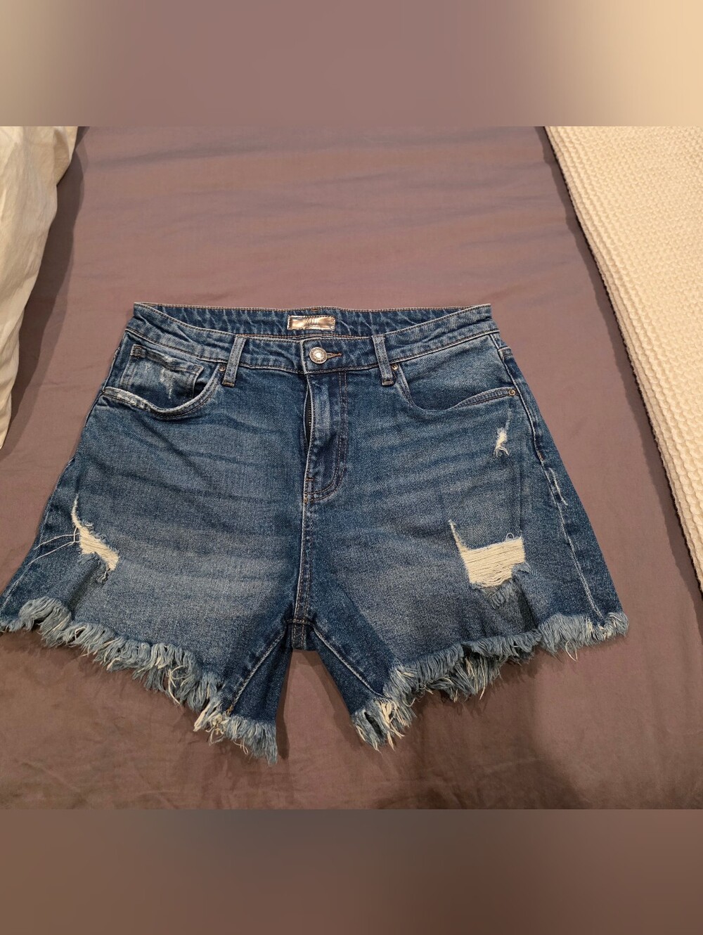 Kut from the Kloth Distressed Frayed Hem Denim Jean Shorts Women's Size 8